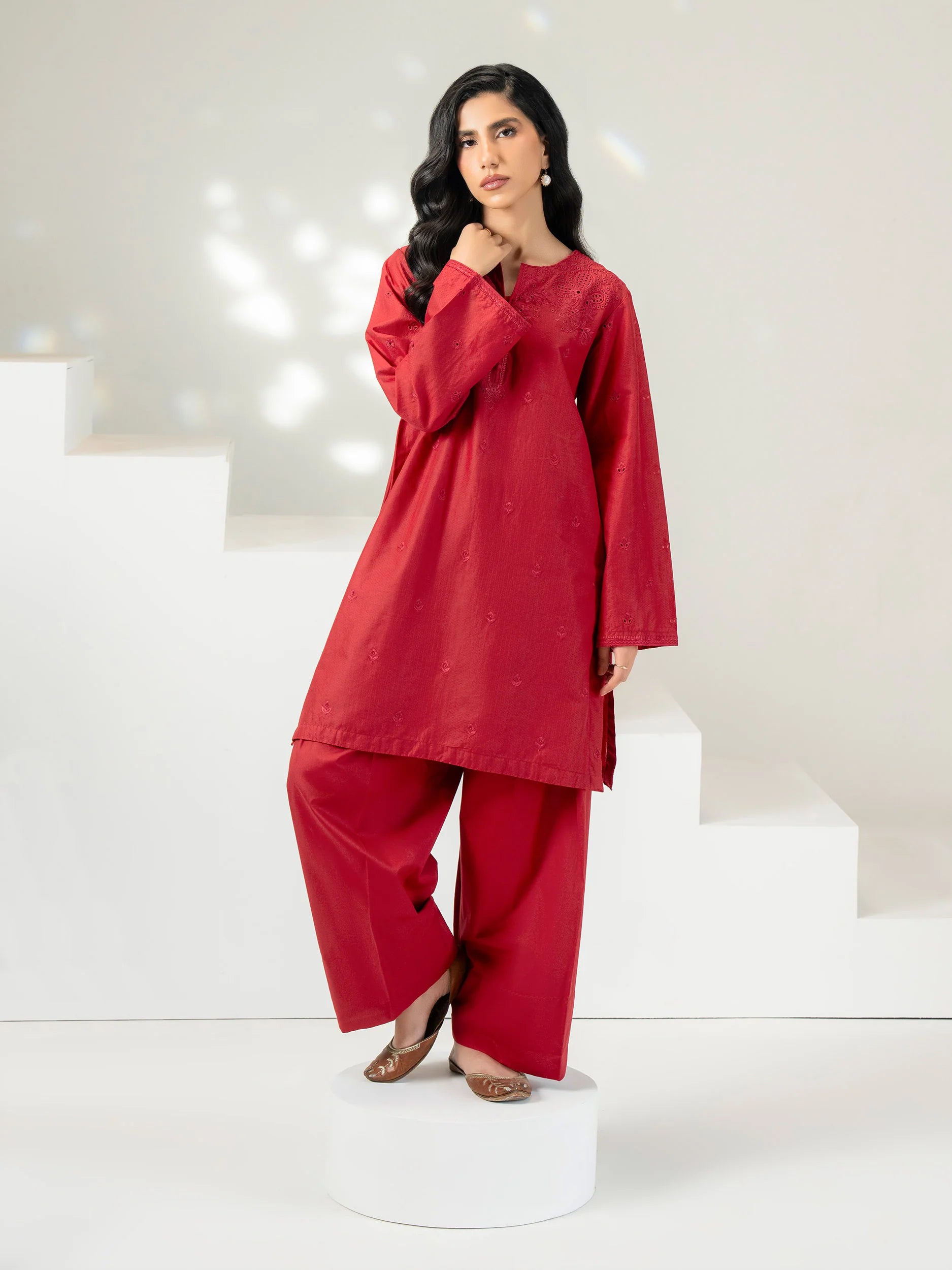 2 Piece Dobby Suit-Embroidered (Pret)